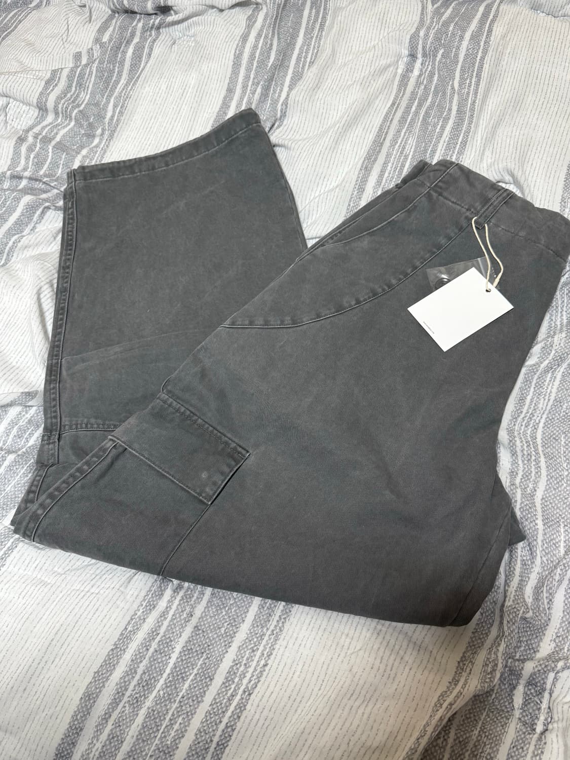 ⚡️미출시 (0, 새상품) 노운 26SS 워시드 카고 팬츠 차콜 상품이미지1