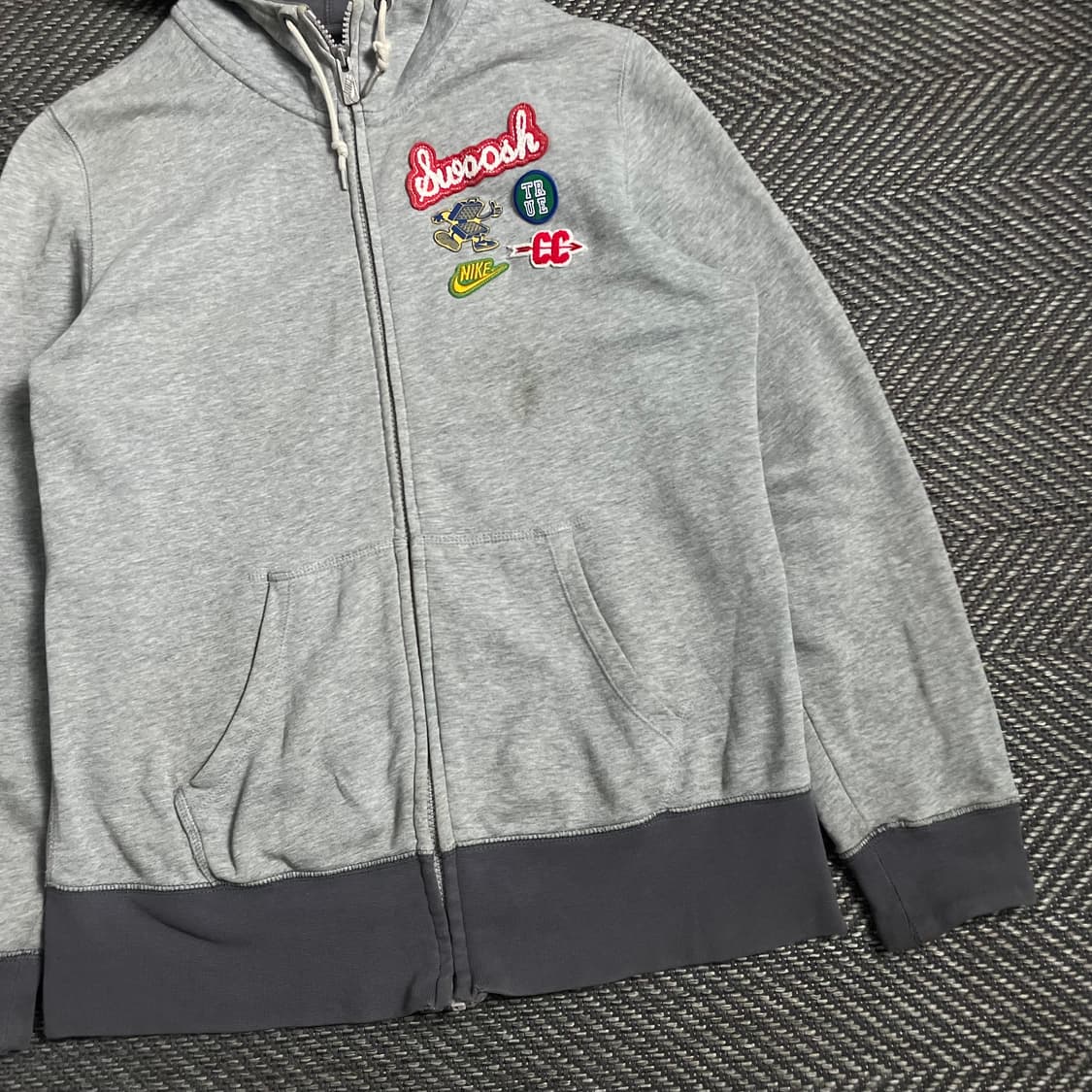 나이키 와펜 패치워크 그레이 후드집업 y 4908 상품이미지3