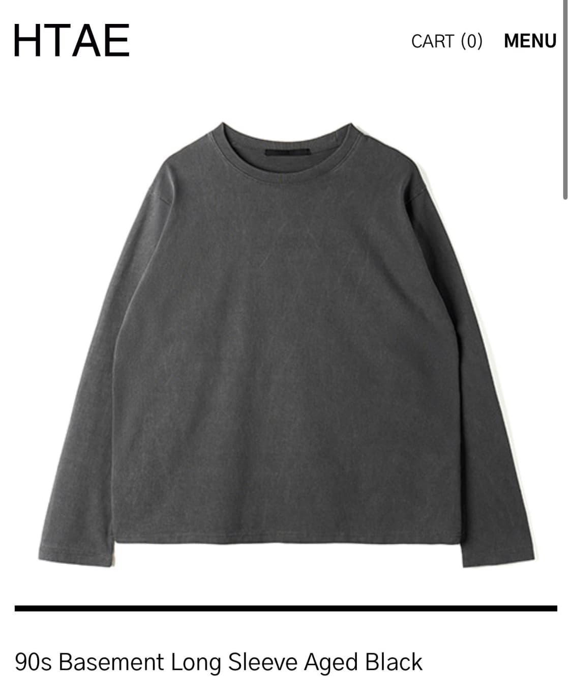 Htae 90s Basement Long Sleeve Aged Black 상품이미지1