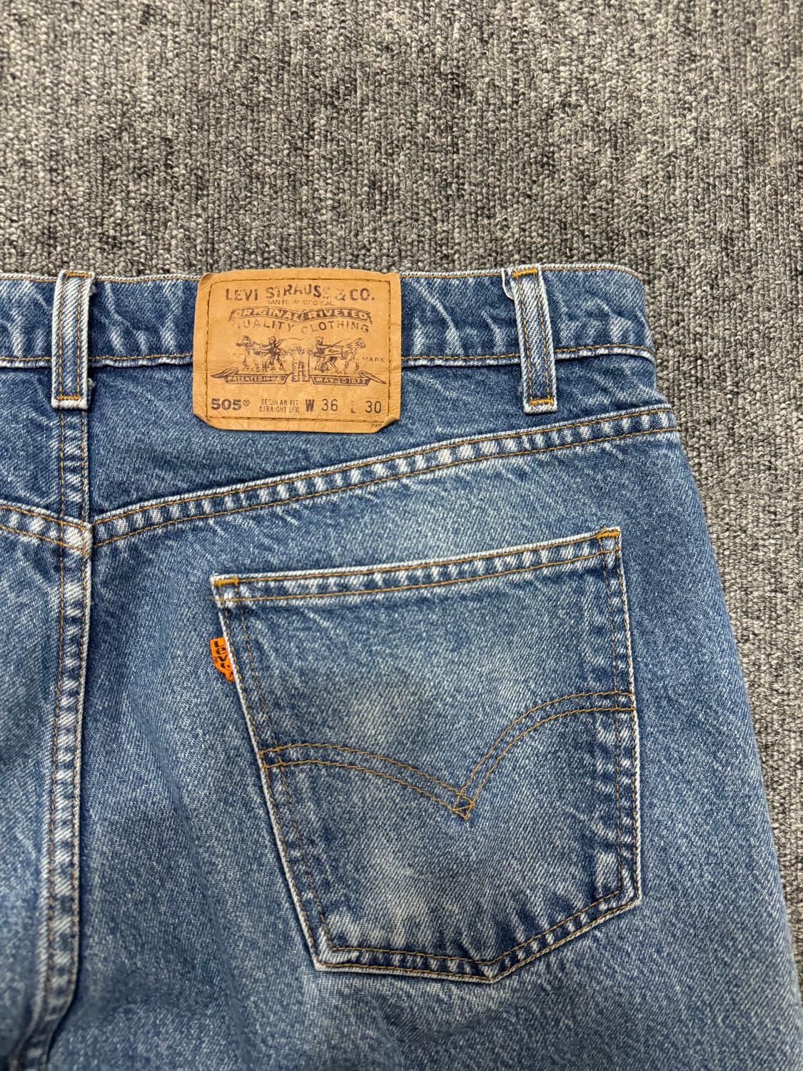 90s 리바이스 505 오렌지탭 미디움 워시드 데님 36 상품이미지7
