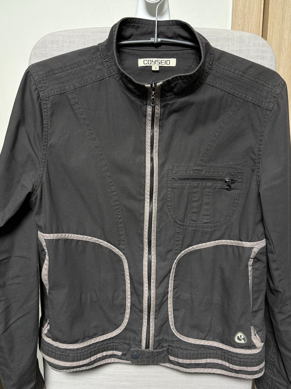 BINDING COTTON JACKET PURPLE GREY 상품이미지2