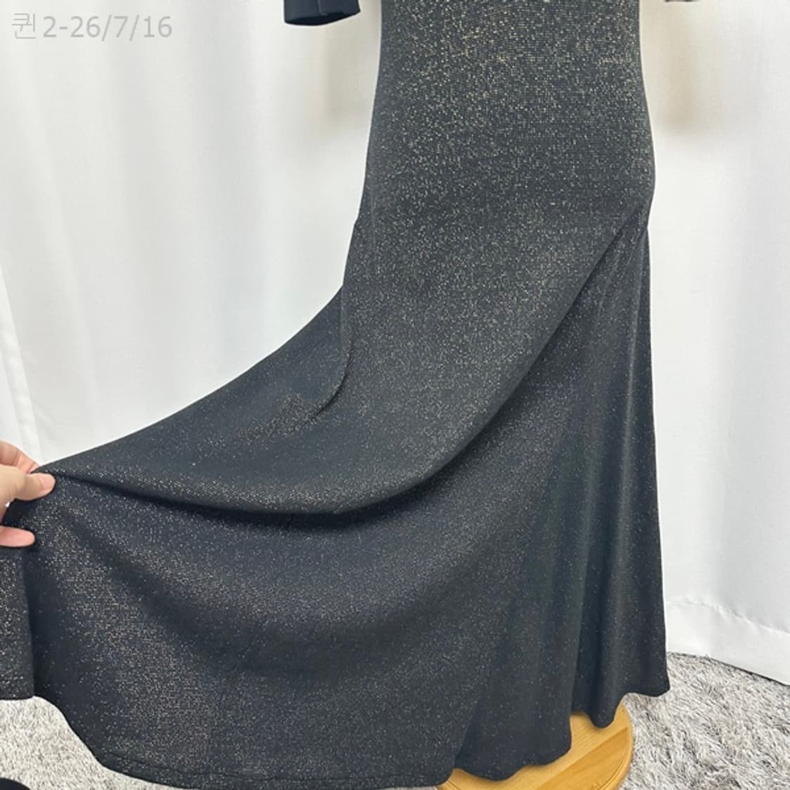 랄프로렌 여자 플레어 반팔 원피스 검정 금장 M 상품이미지4