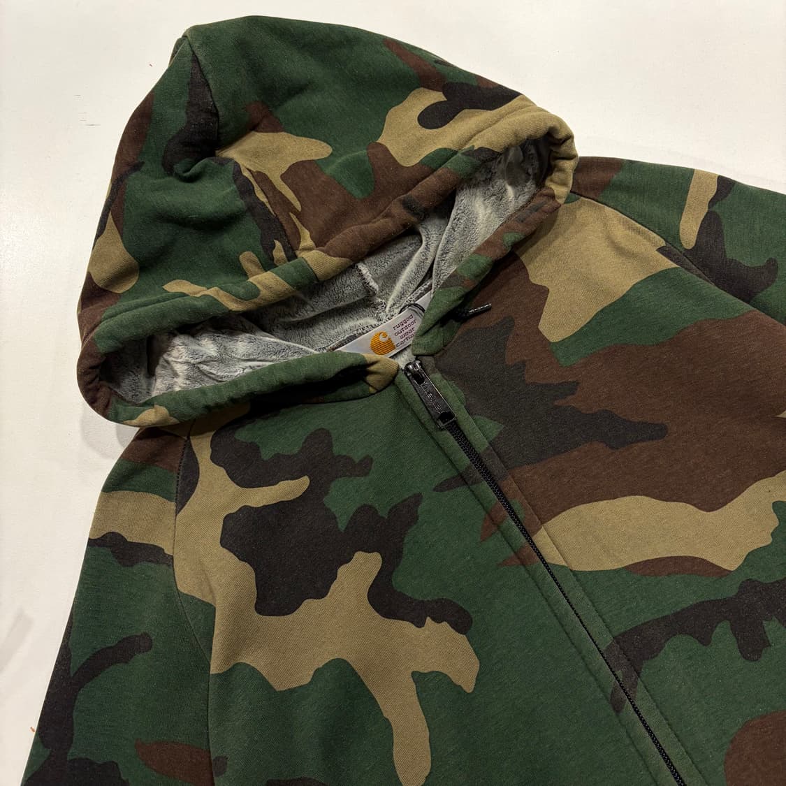 [L] 칼하트 카모 기모인간 풀집업 후드집업 B570 상품이미지3