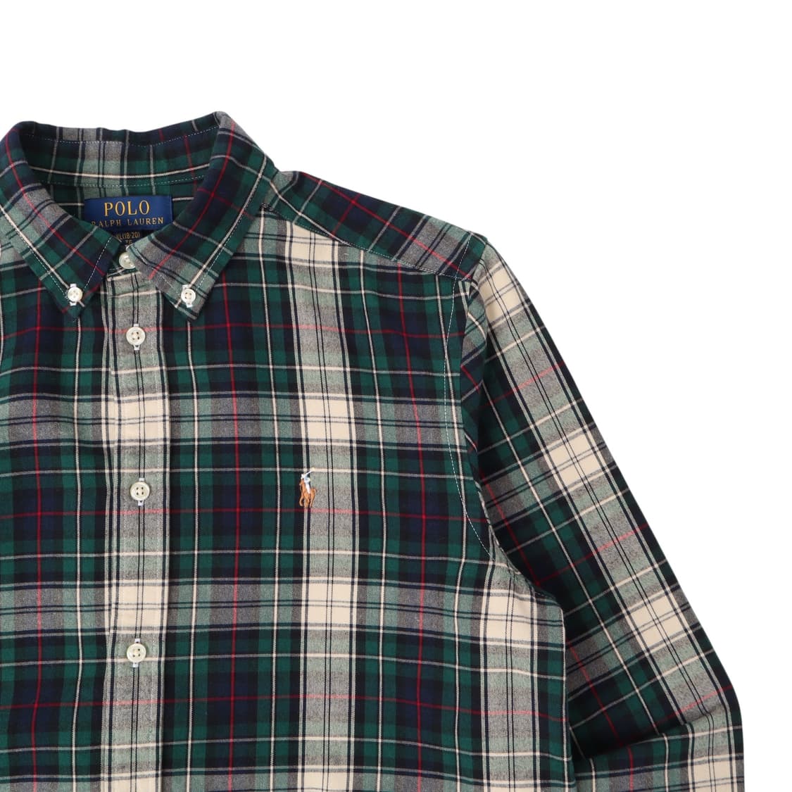 폴로 랄프로렌 그린 플래드 체크 멀티포니 코튼 셔츠 상품이미지3