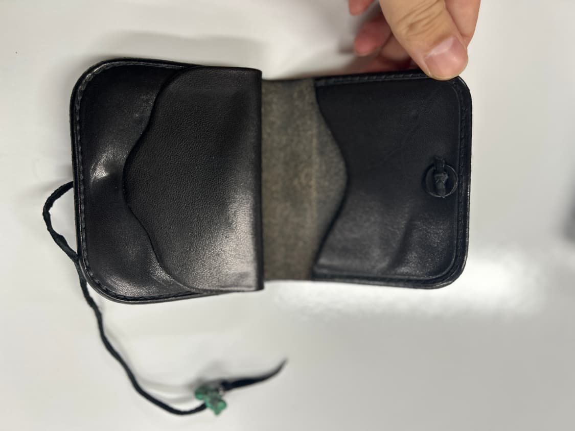 goros 고로스 블랙 새들레더 콘초 카드지갑 상품이미지6