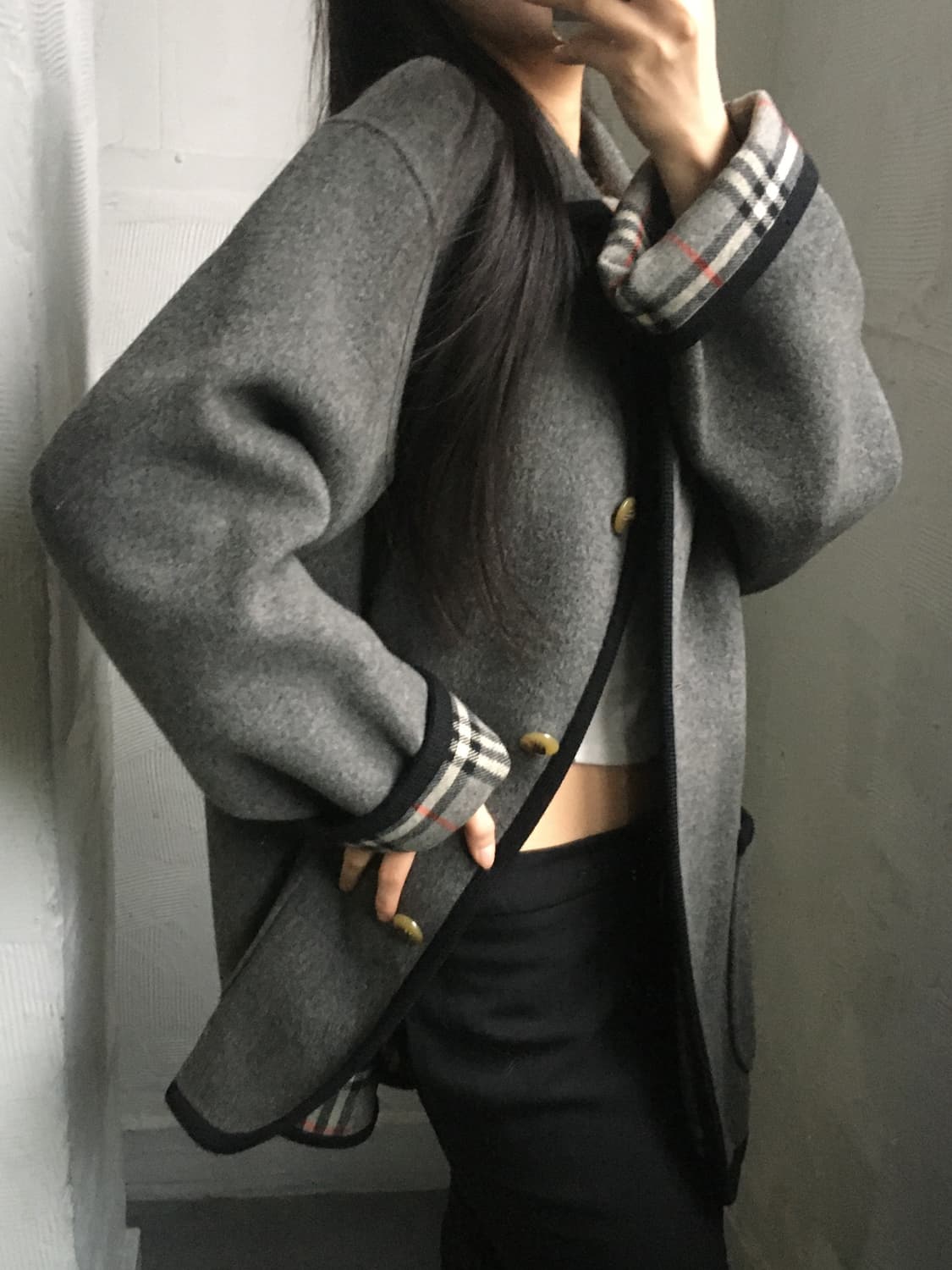 Burberry 버버리 차콜 울 코트  상품이미지3