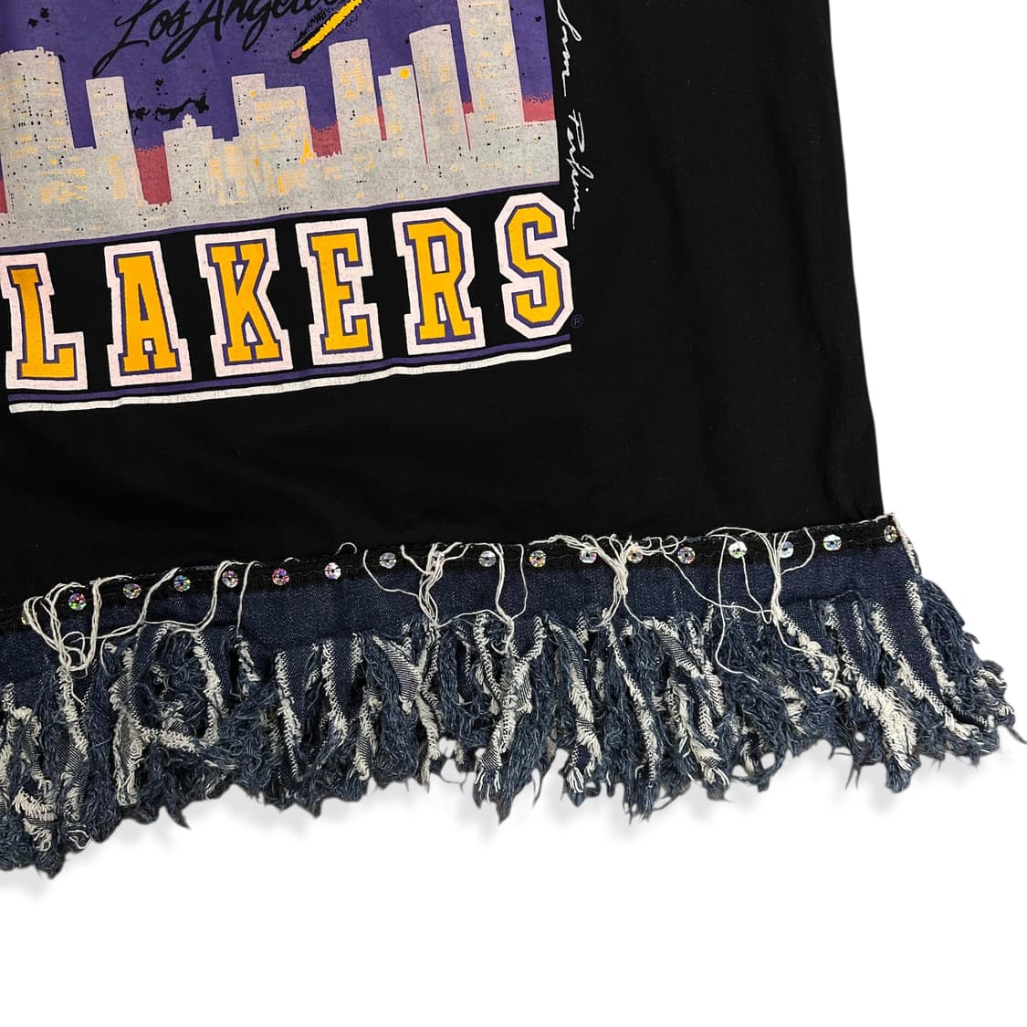 Denim Fringe American Flag T Shirt 상품이미지6