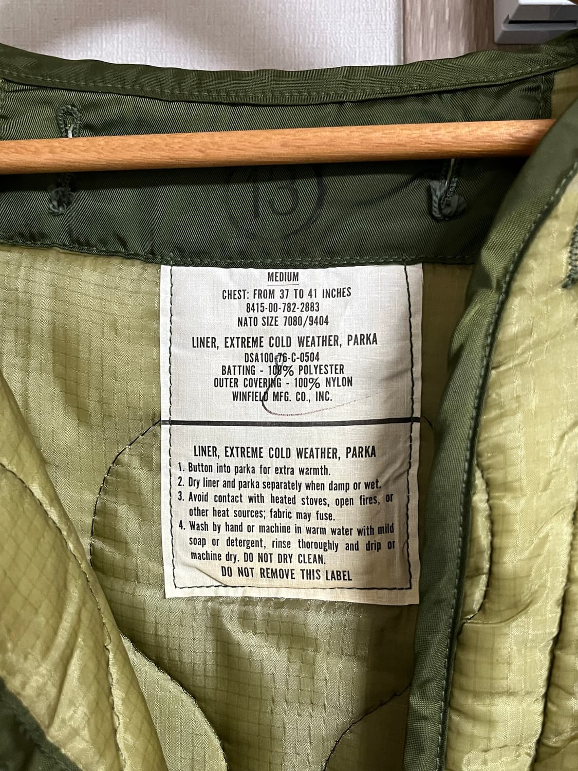 M65 피쉬테일 파카 오리지널 개파카 M 데드스탁 상품이미지7