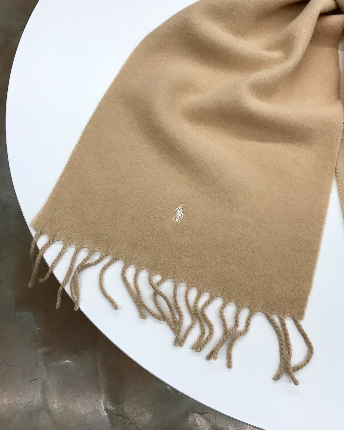 폴로 베이지 울 머플러 상품이미지2