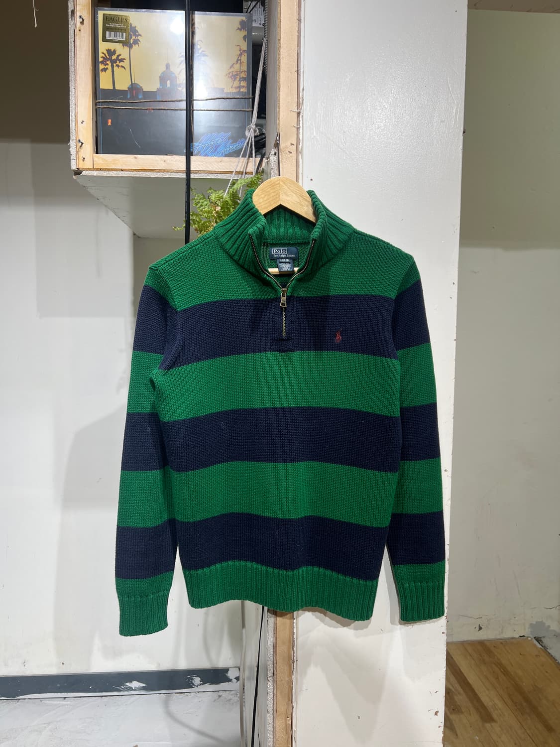 폴로 랄프로렌 스트라이프 반집업 니트 상품이미지1