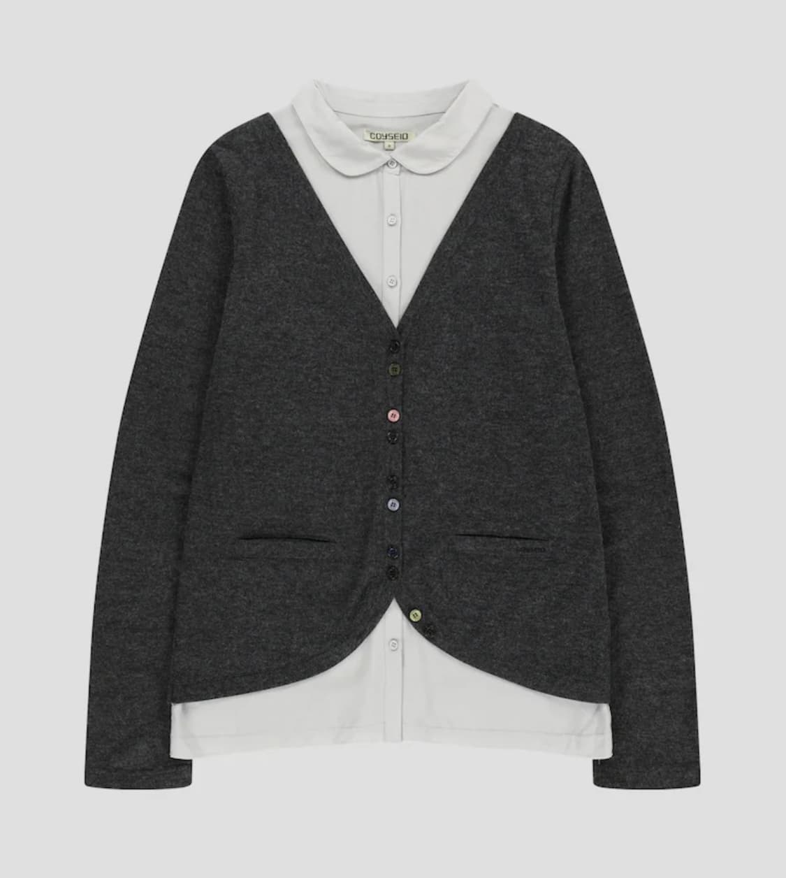 코이세이오 레이어드 셔츠 가디건 다크 그레이 1 상품이미지1