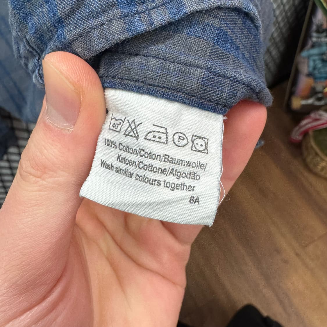 00s LEE 리 체크 패턴 셔츠 전면 원포켓 로고 포인트 네이비 상품이미지7