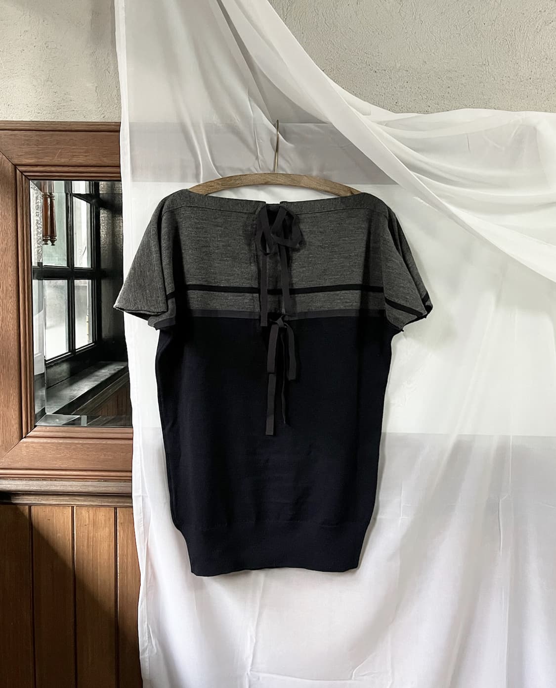 SACAI LUCK back ribbon wool knit 상품이미지8