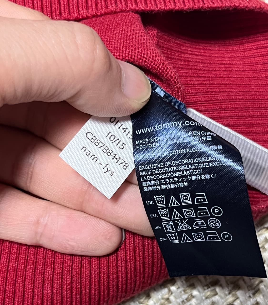 타미힐피거 브이넥 아가일 니트 스웨터 XS 상품이미지8