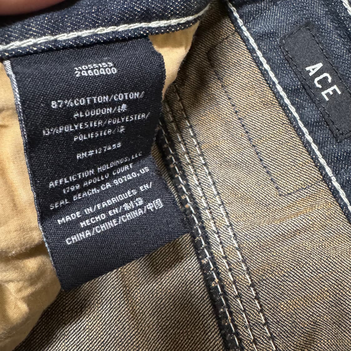 AFFLICTION 1973 핸드크래프트 고딕 버클 자수 스티치 데님팬츠 상품이미지9