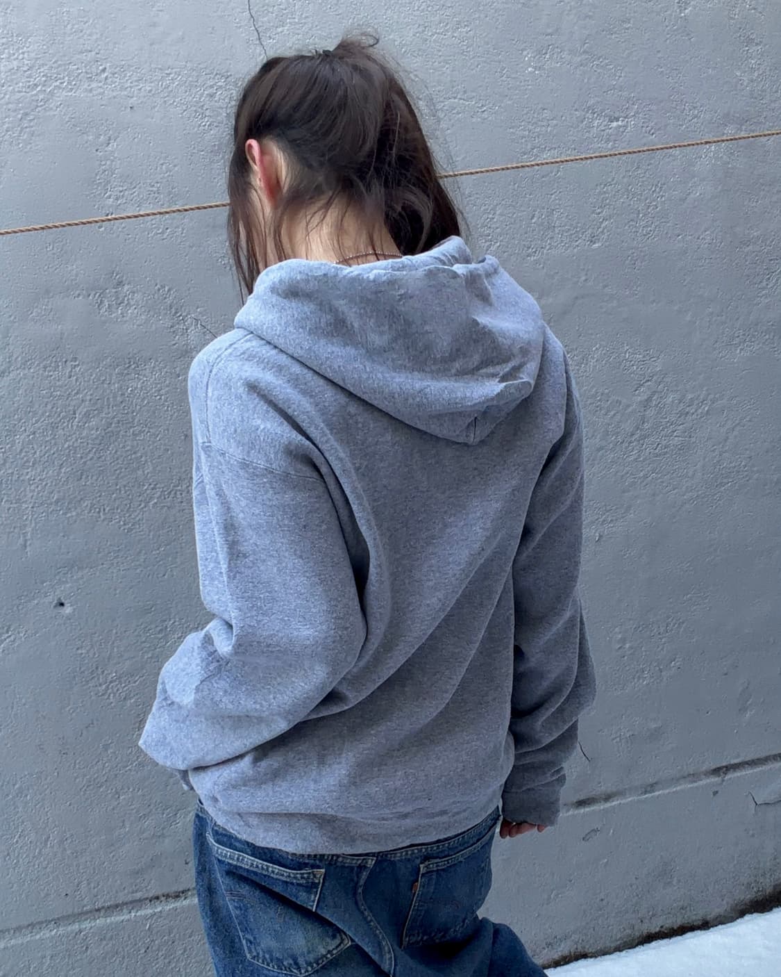 90s RUSSELL grey over hood zip-up 상품이미지3
