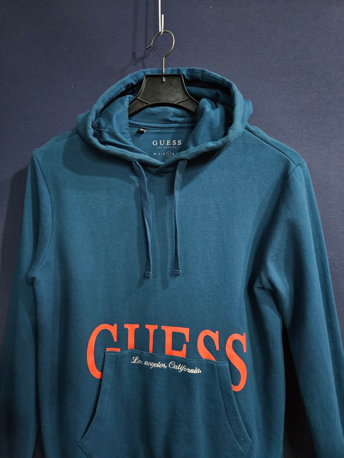 게스 다크블루 남성 오버핏 100 포켓 후드티  상품이미지7