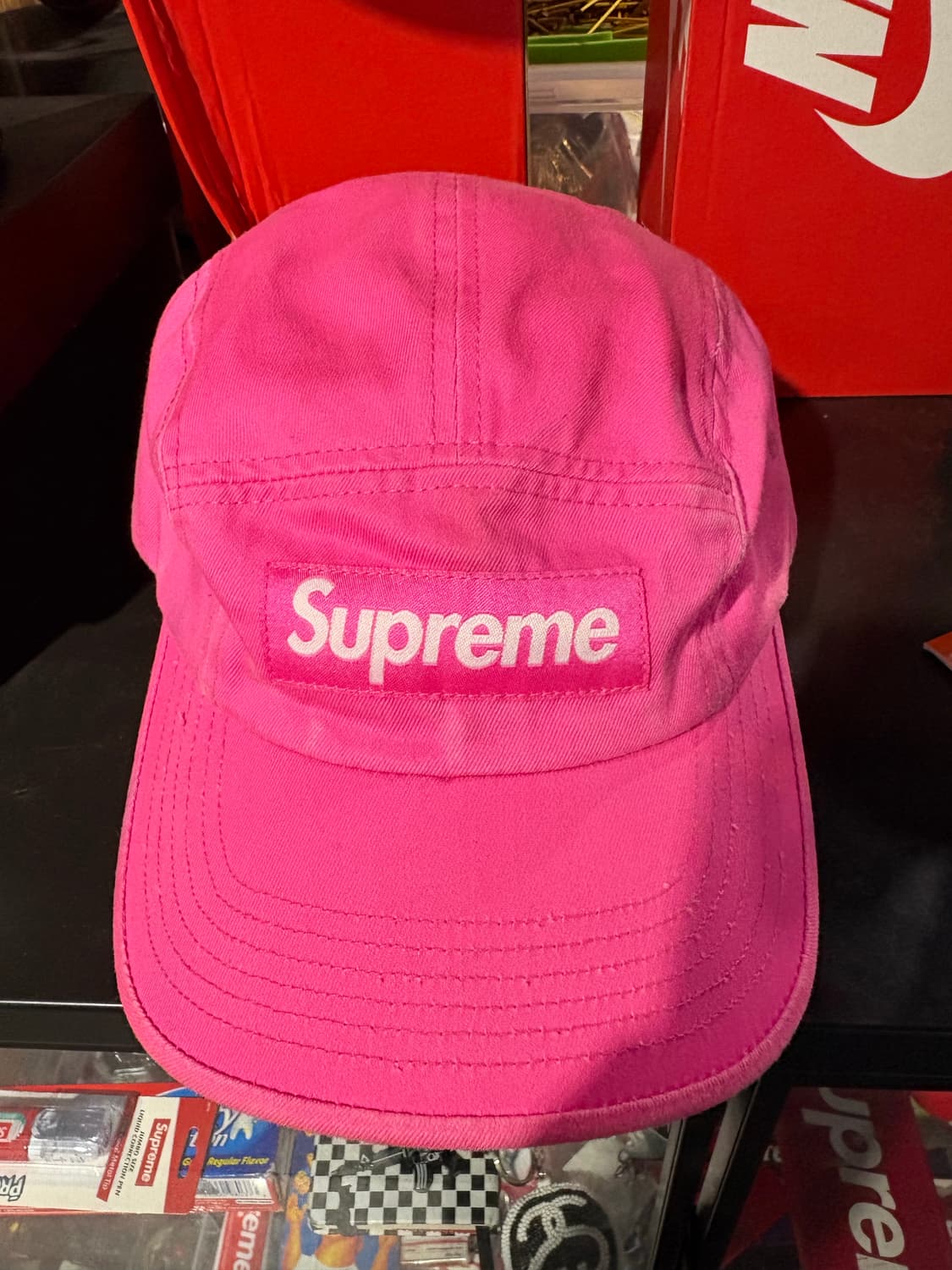슈프림 워시드 치노 트윌 캠프캡 핑크 - 23SS 상품이미지1