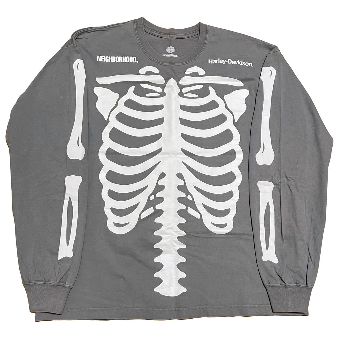 [L] 할리데이비슨 x 네이버후드 스켈레톤 롱슬리브 그레이 상품이미지1