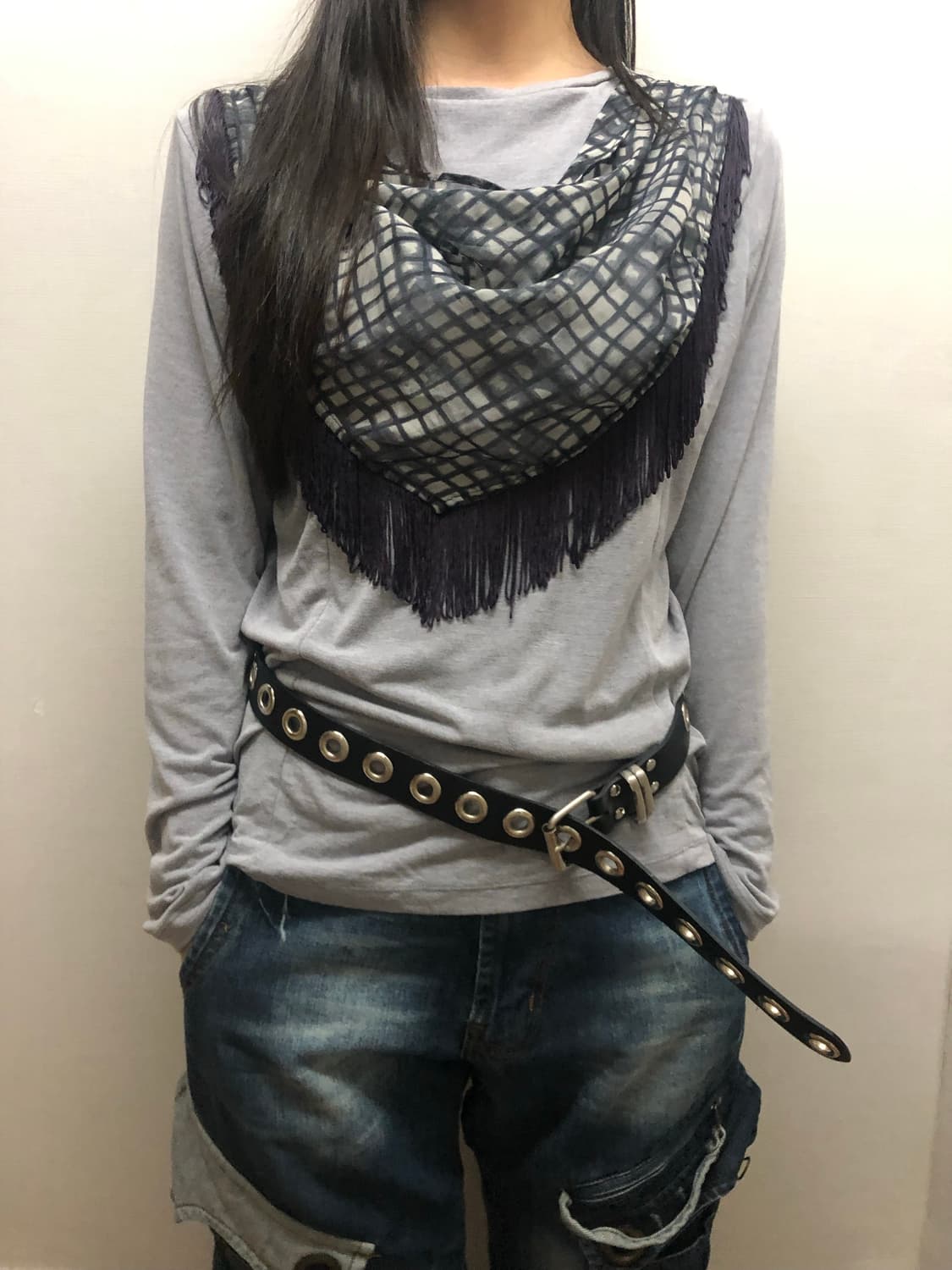 빈티지 그레이 태슬 티셔츠 상품이미지1