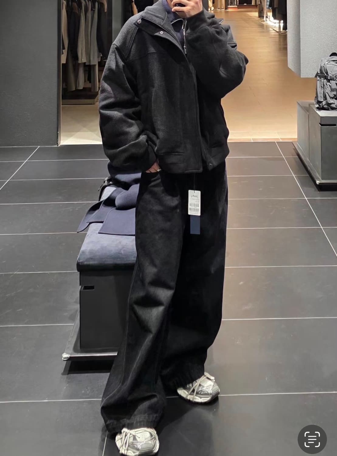 (52) 25fw 준지 자카드 블루종 점퍼 블랙 상품이미지3