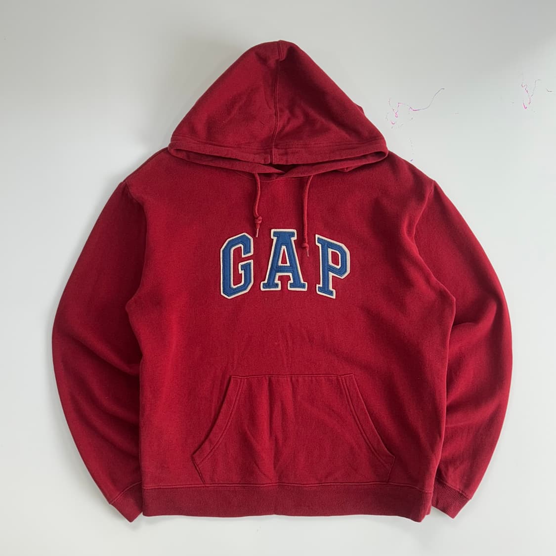 Gap 갭 블루 로고 버건디 후드티 상품이미지3