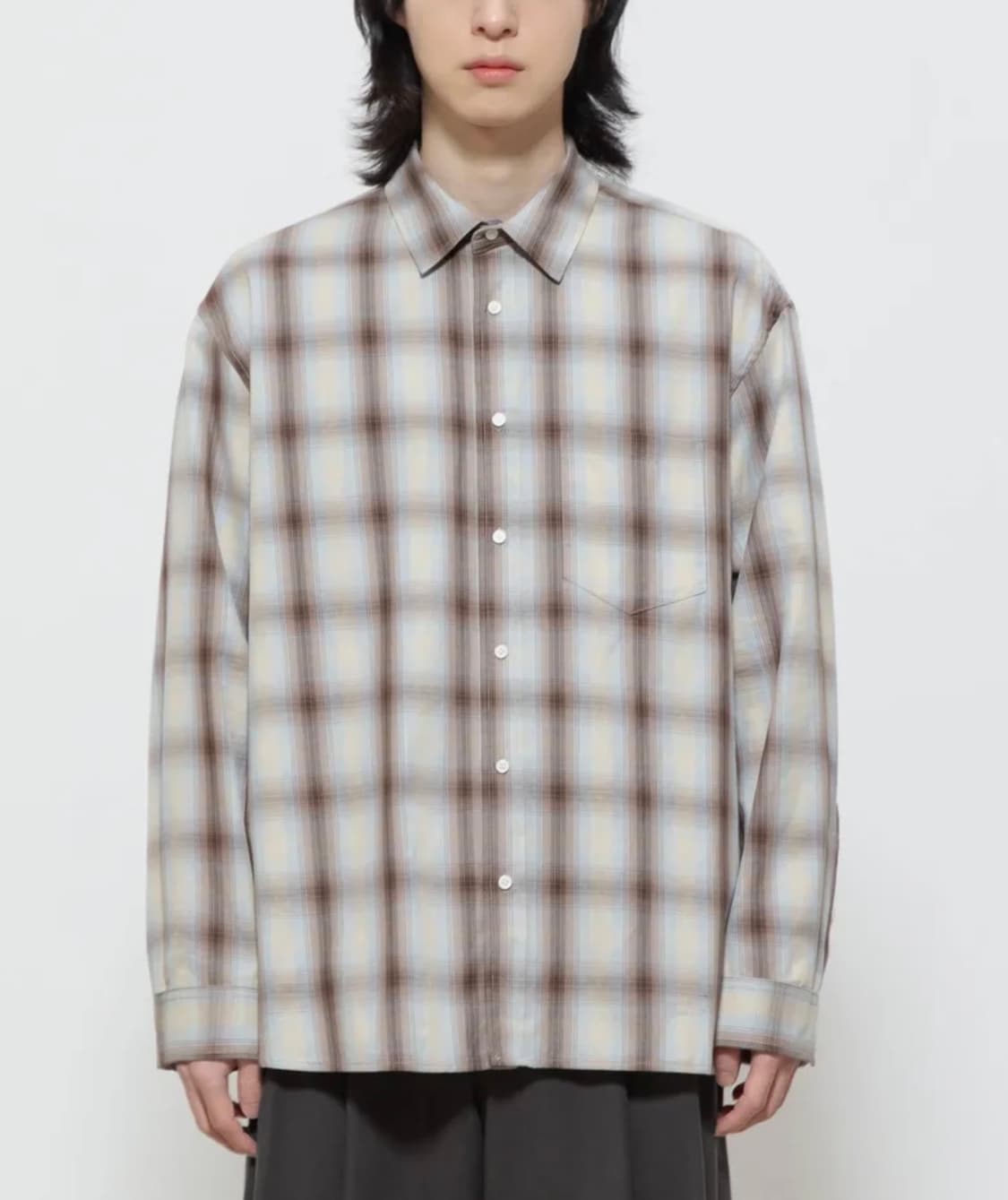 비긴202 옴브레 체크 셔츠(1사이즈) 쿠어/파브레가/인템포무드/주앙옴므 상품이미지8