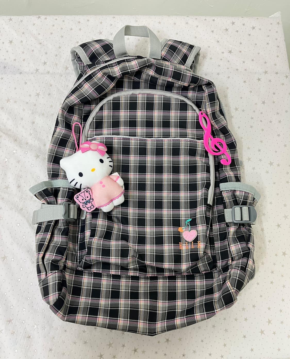 엘르 체크 백팩 🍥 상품이미지9