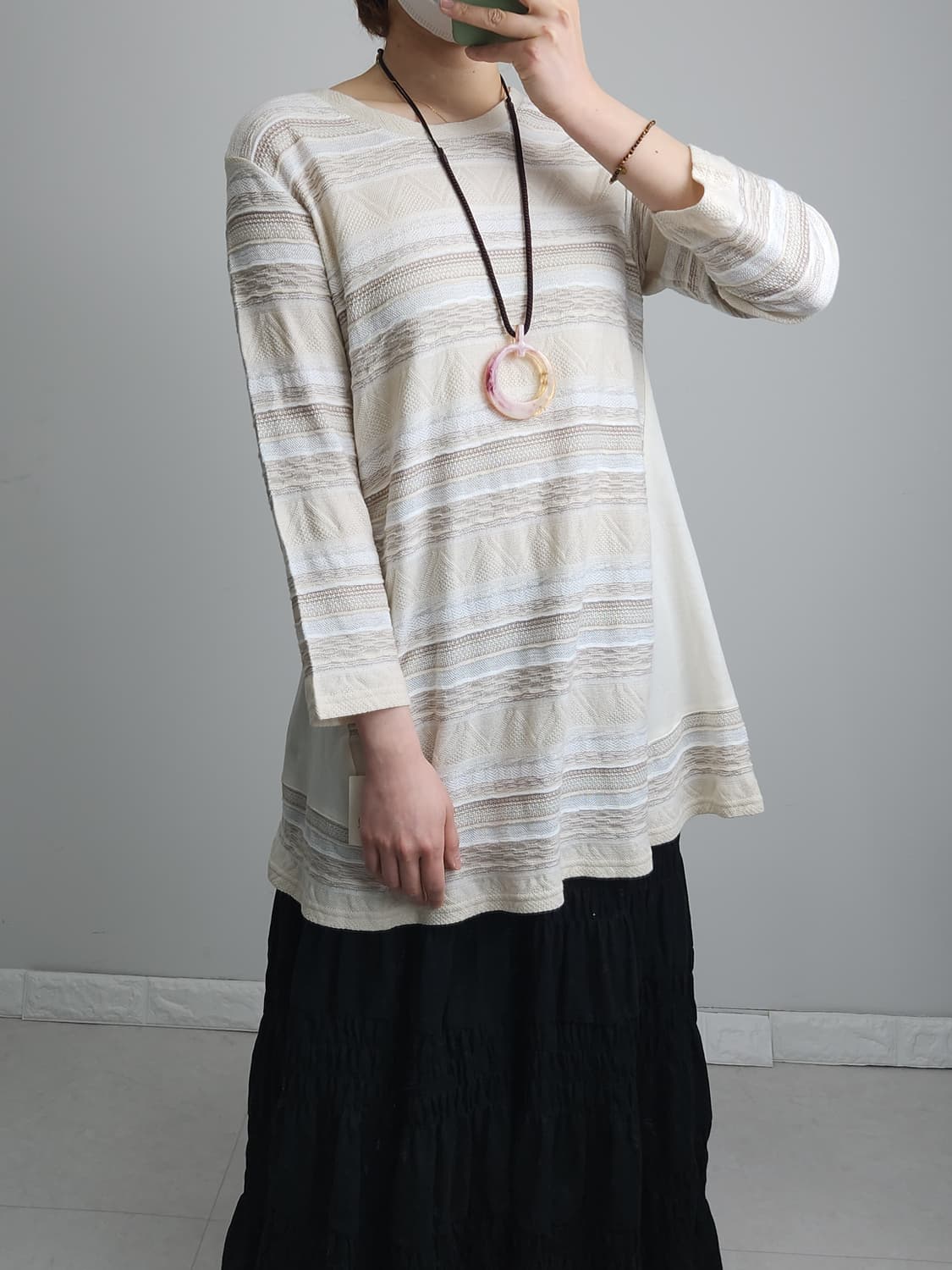 패턴 에스닉 롱 탑 상품이미지4