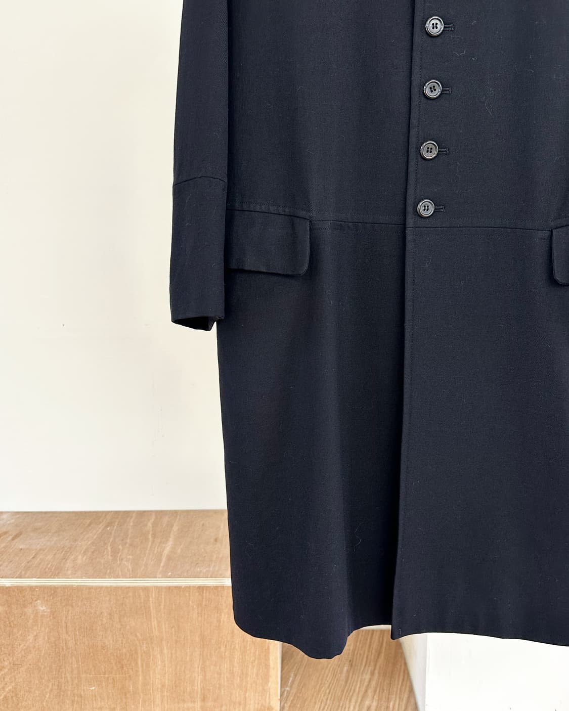 꼼데가르송 트리콧 블랙 울 혼방 코트 상품이미지3