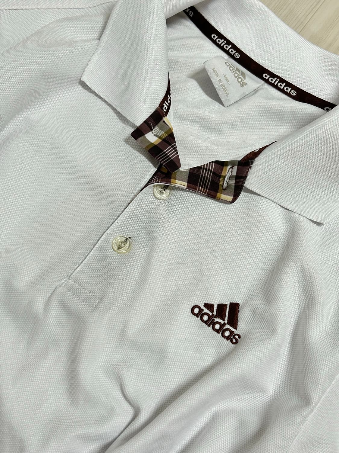 아디다스 브라운 체크 pk 반팔 카라티  상품이미지2