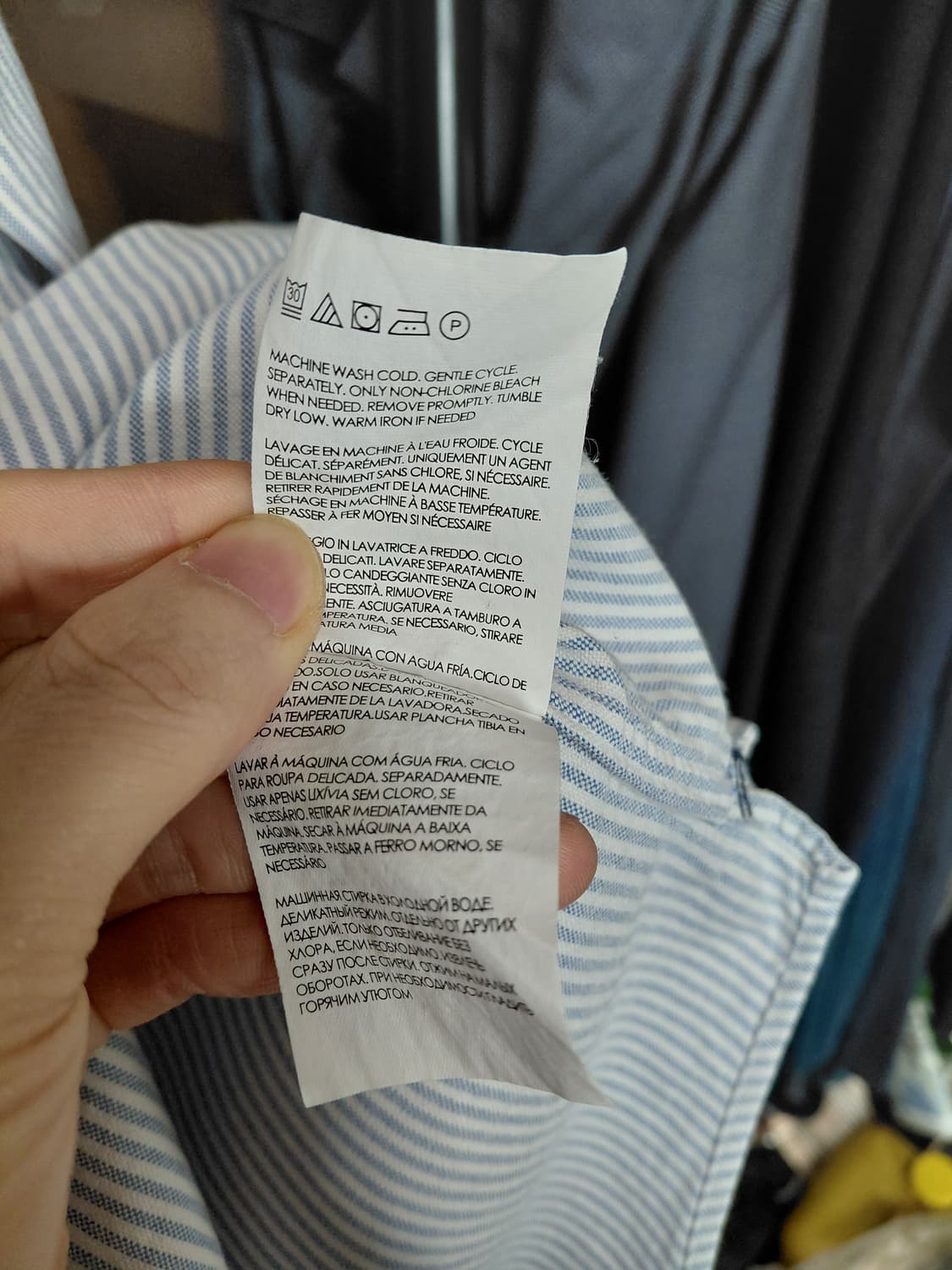 [클럽모나코]슬림핏 옥스포드 스트라이프 셔츠 M(100)사이즈 상품이미지7