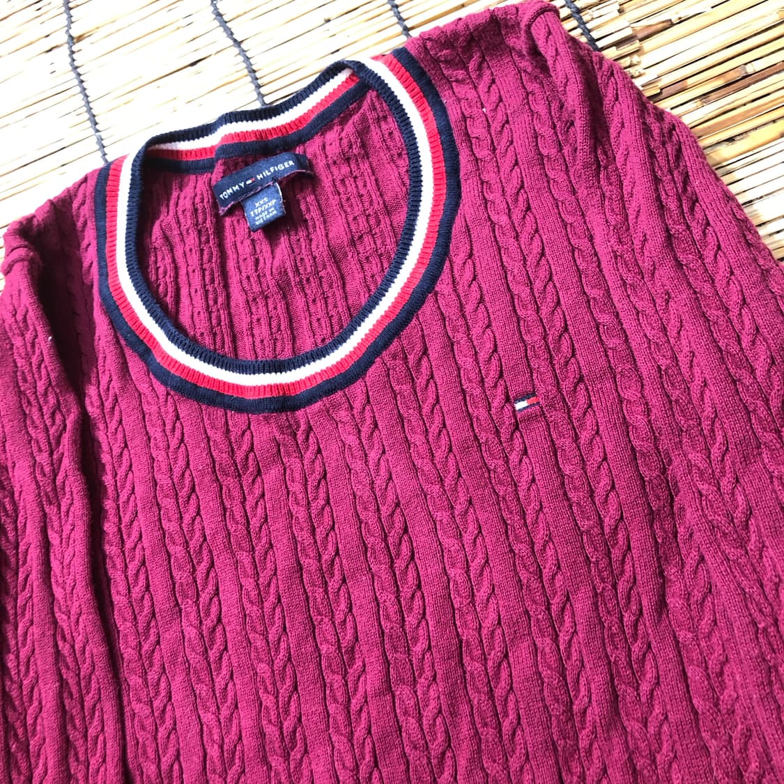 타미 힐피거 버건디 니트 xxs 상품이미지3
