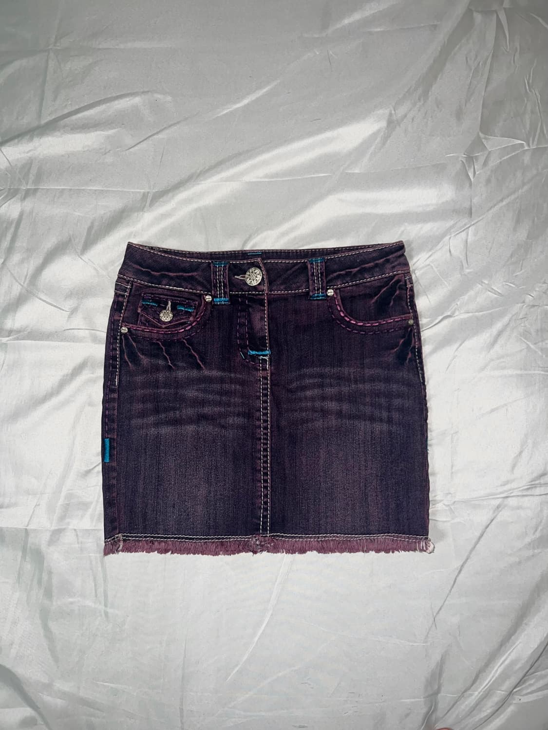 ✨vintage purple punk skirt 워싱 goth y2k✨ 상품이미지3