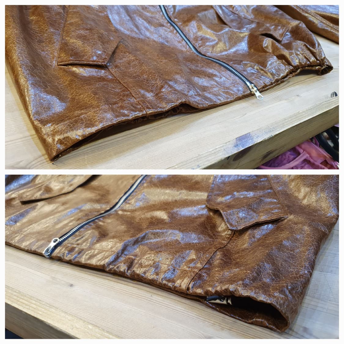 110.GATHER 페이크레더 크랙점퍼 상품이미지5