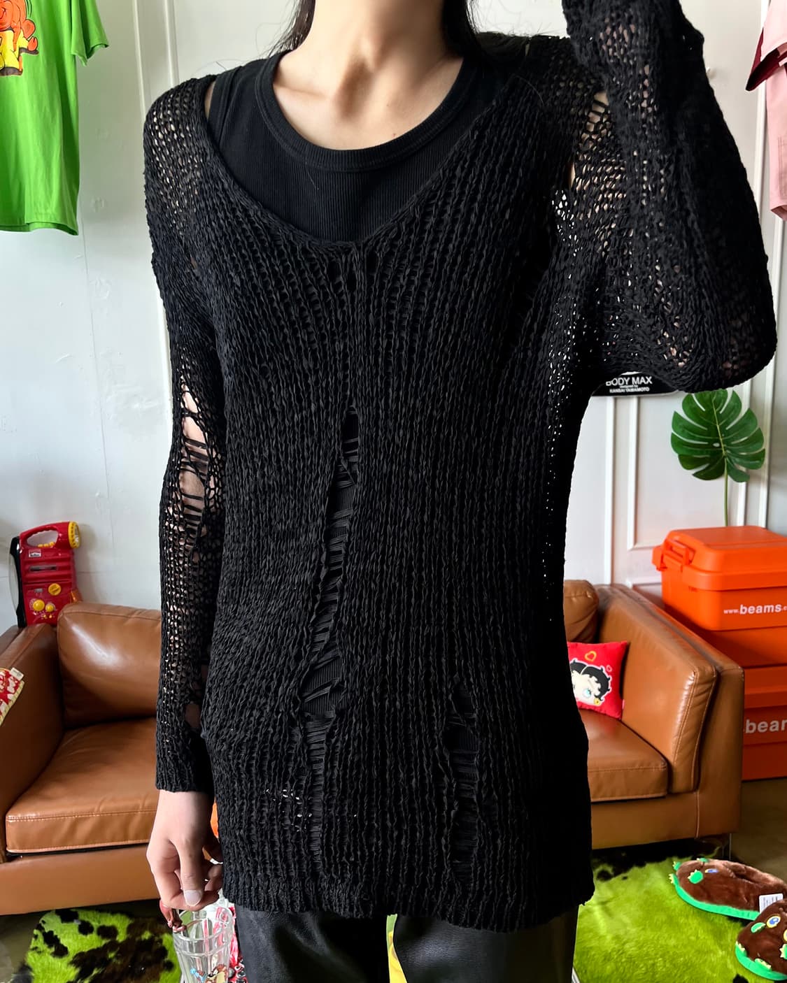 Jpn Vintage Grunge Mesh Damage Knit 상품이미지2