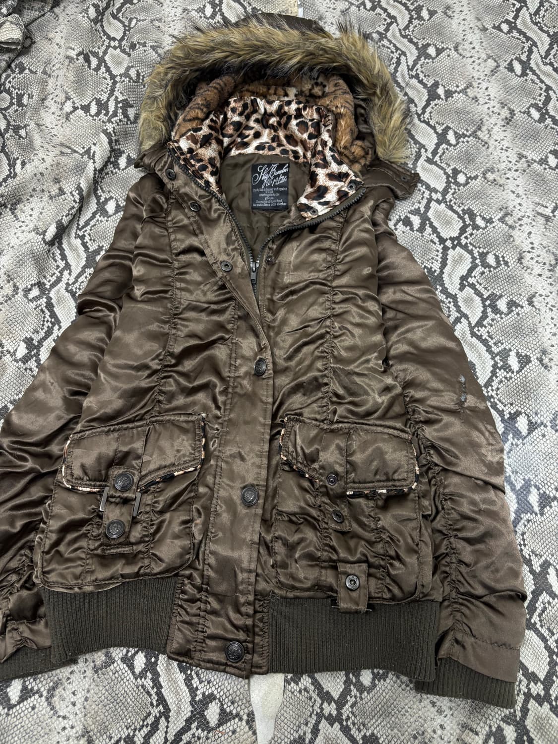 [GAL]00‘s Rare Design Shirring Leopard F 상품이미지3