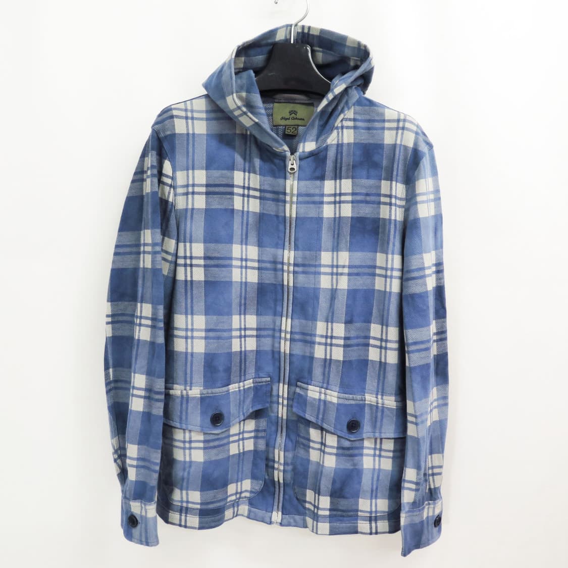 [52] 나이젤카본 페이드 인디고 체크 후드 집업 자켓 상품이미지1