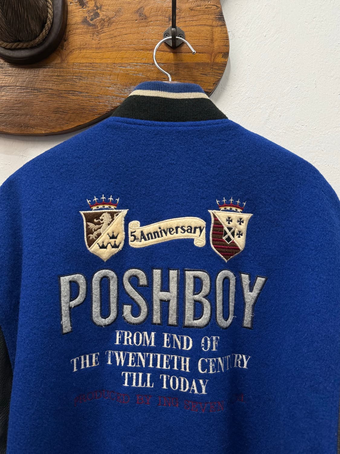 XL) POSHBOY 5th Leather Arm Varsity Jack 상품이미지1