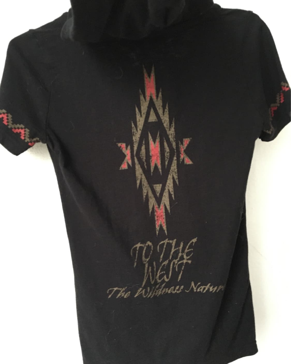 Navaho point lace up hood t shirt 상품이미지3