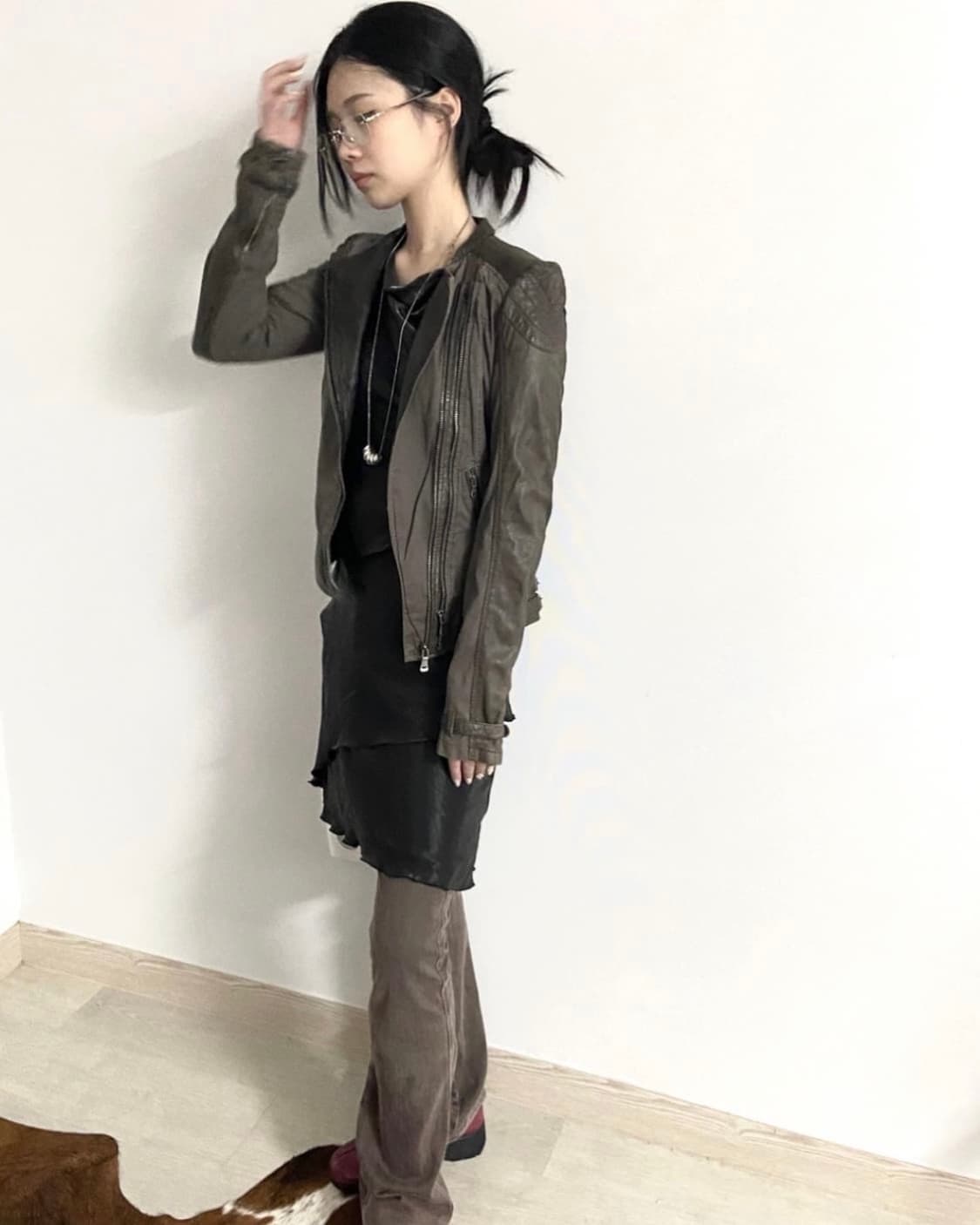 buckle detail biker jacket 상품이미지1