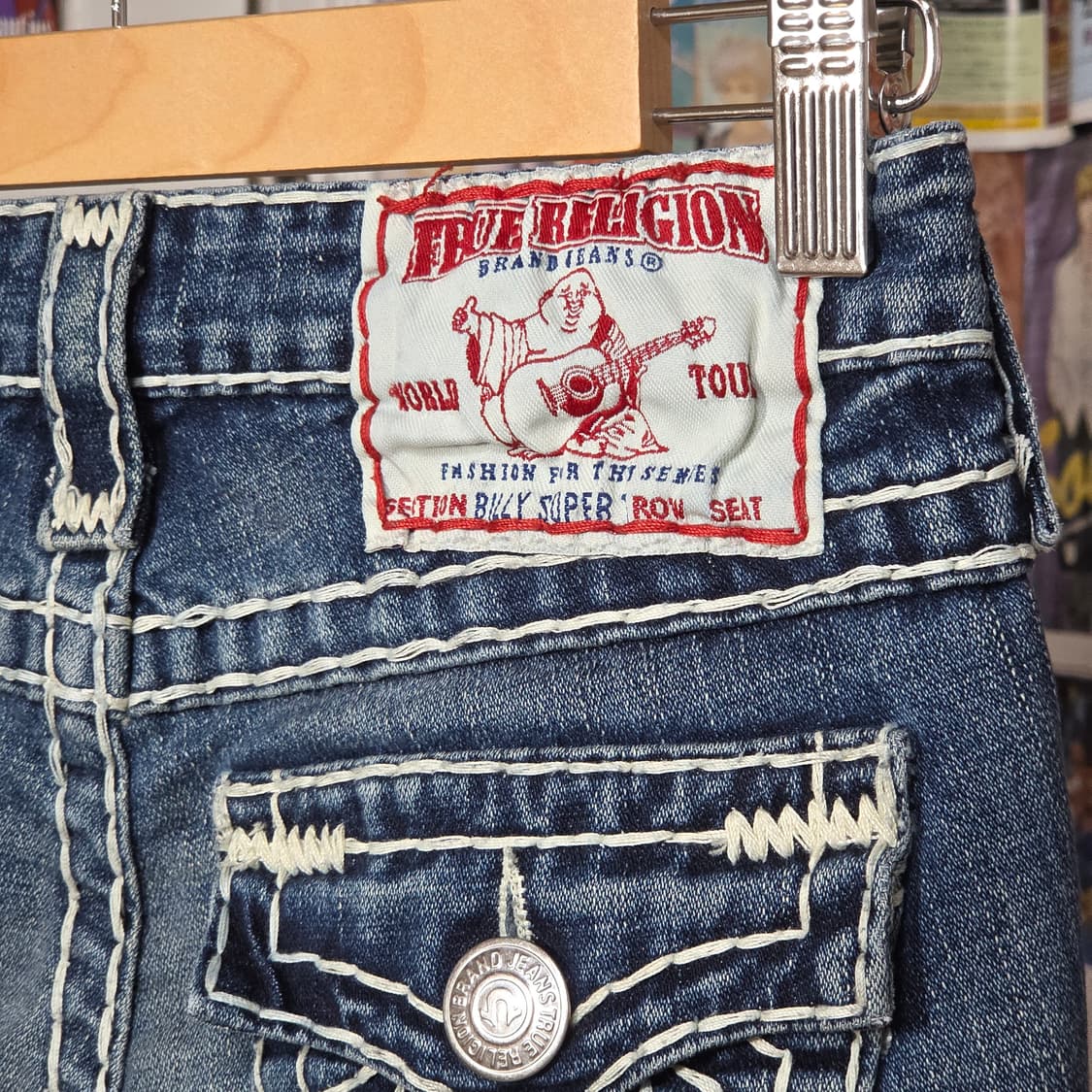 트루릴리전 빌리 슈퍼티 화이트 스티치 데님 팬츠 상품이미지3