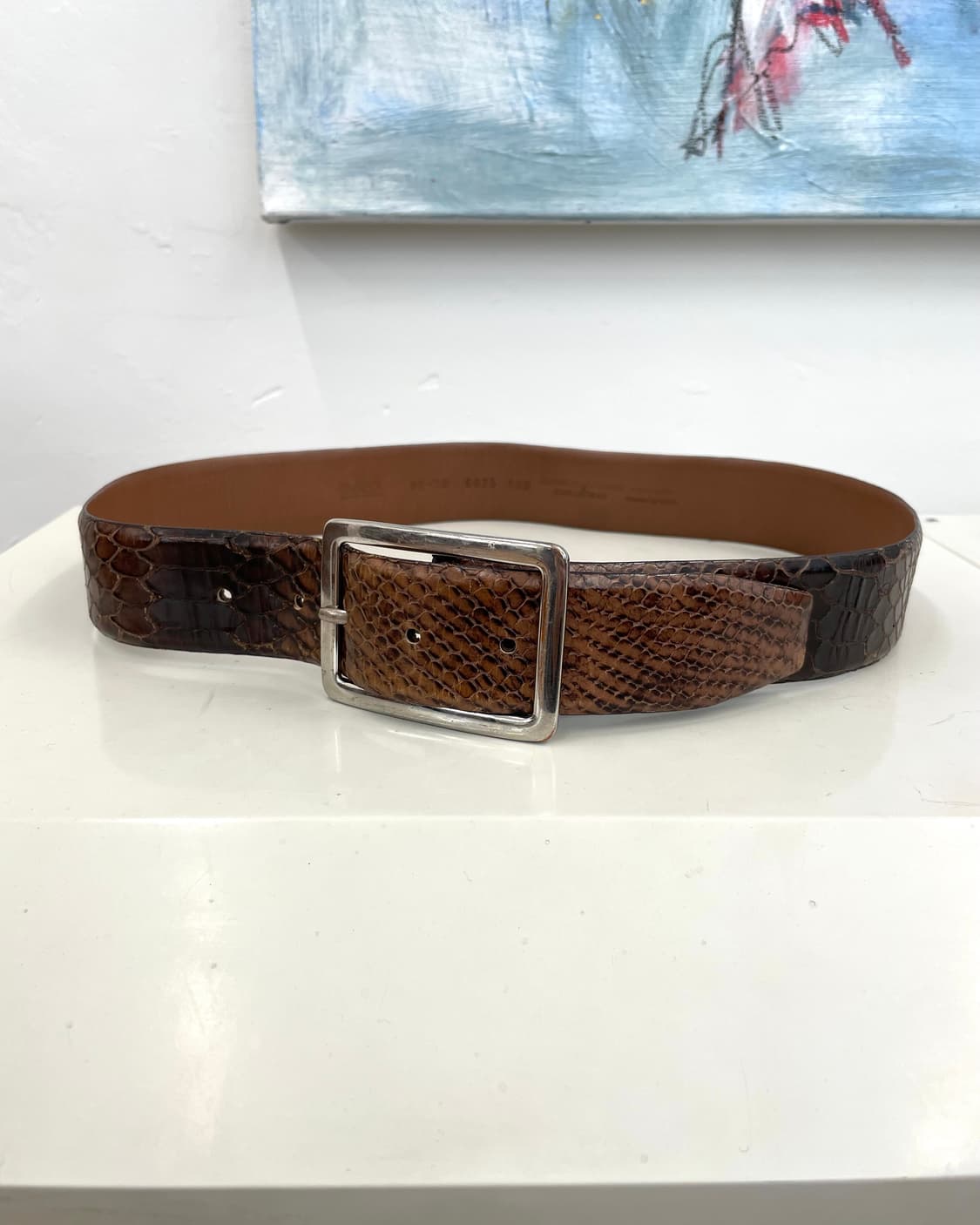 휴고보스 파이톤 카프스킨 벨트 상품이미지2