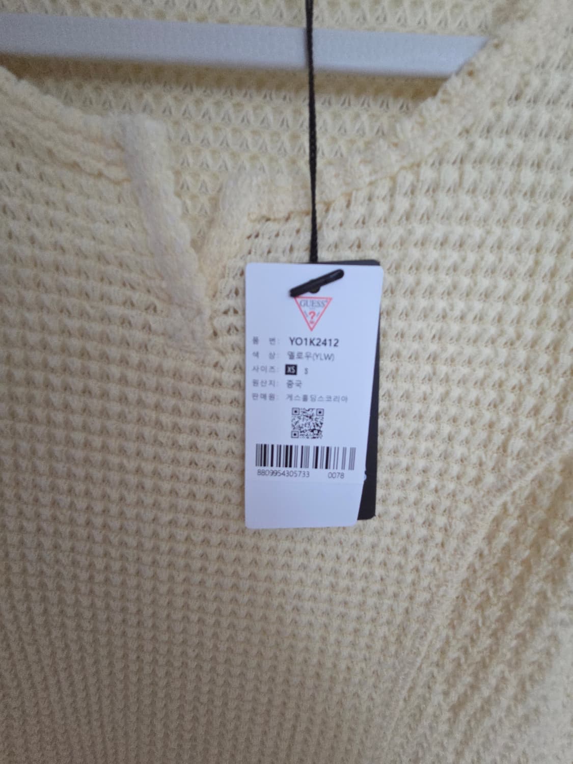 Guess 와플티_엘로우_xs(택 안뗀 새상품) 상품이미지4