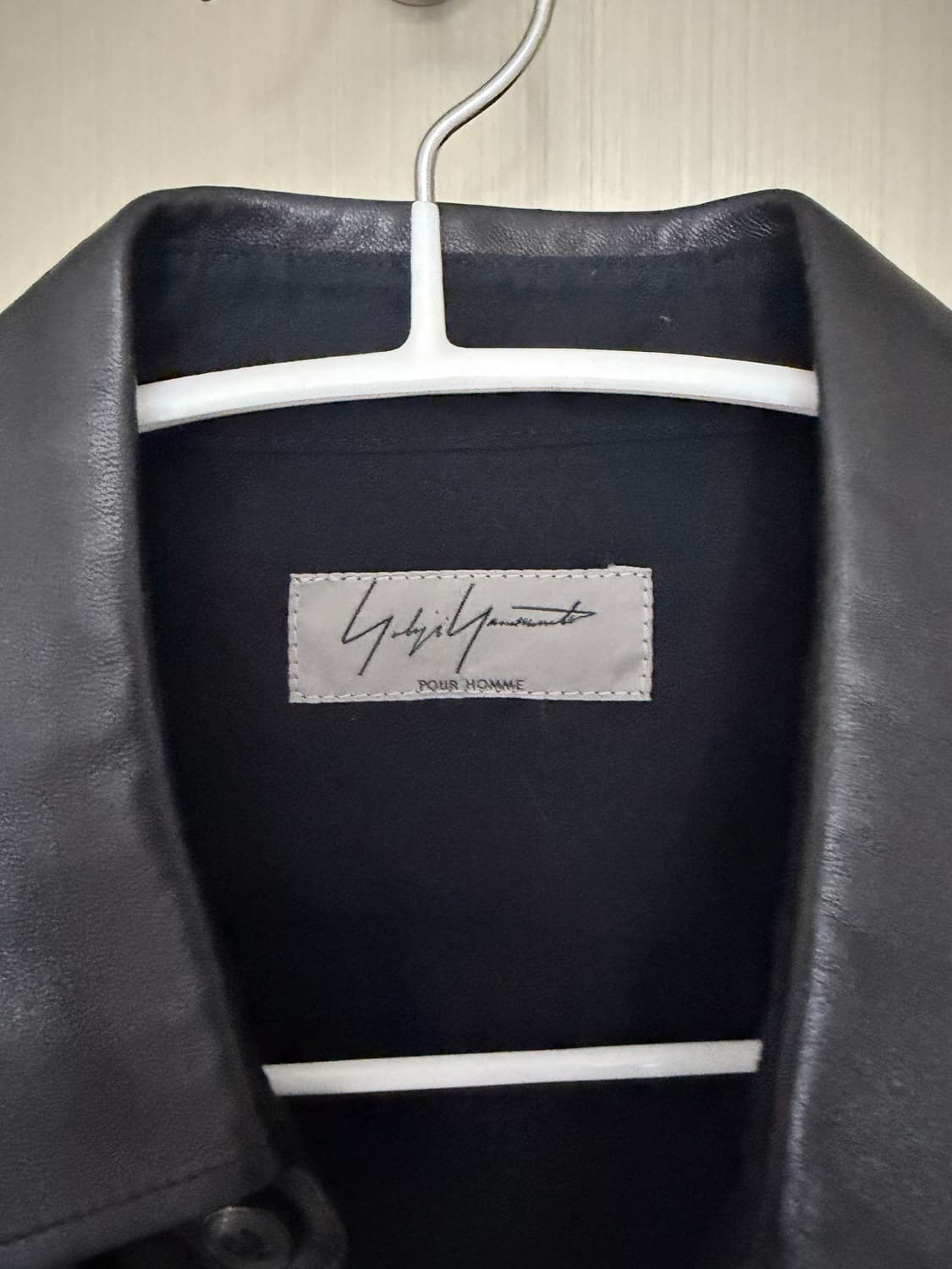 Y's 와이즈 블랙 가죽 셔츠 상품이미지2