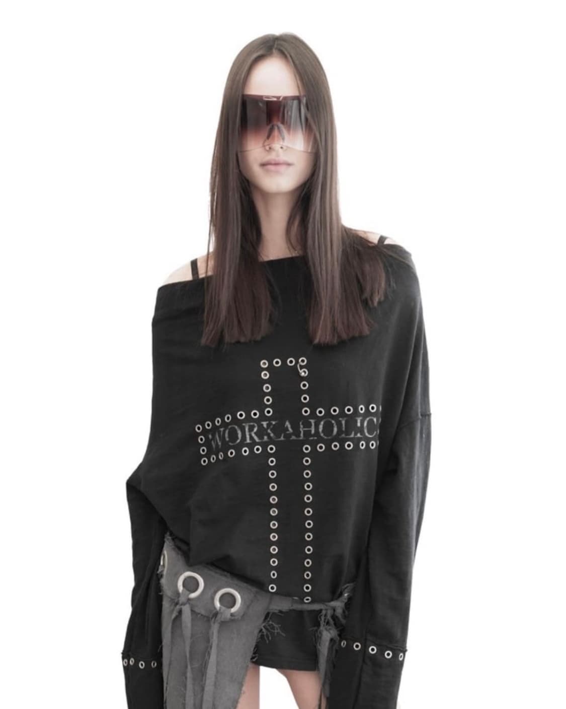 키묘 cross piercing batwing tee 상품이미지1