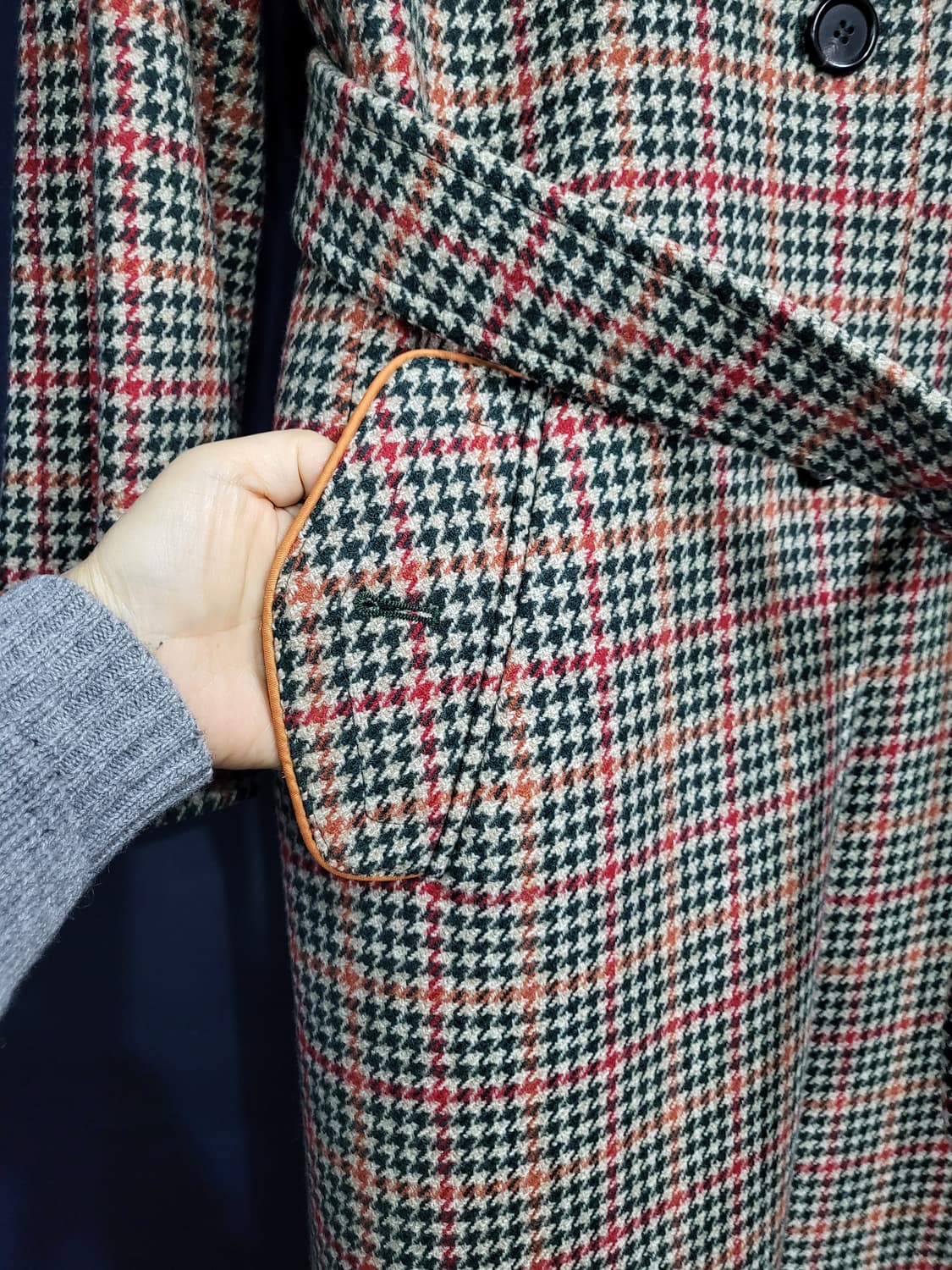 캐시미어 체크 코트 상품이미지5