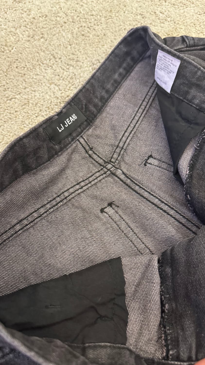 블랙 워싱 와이드 데님 (흑청,벌룬핏) 상품이미지4