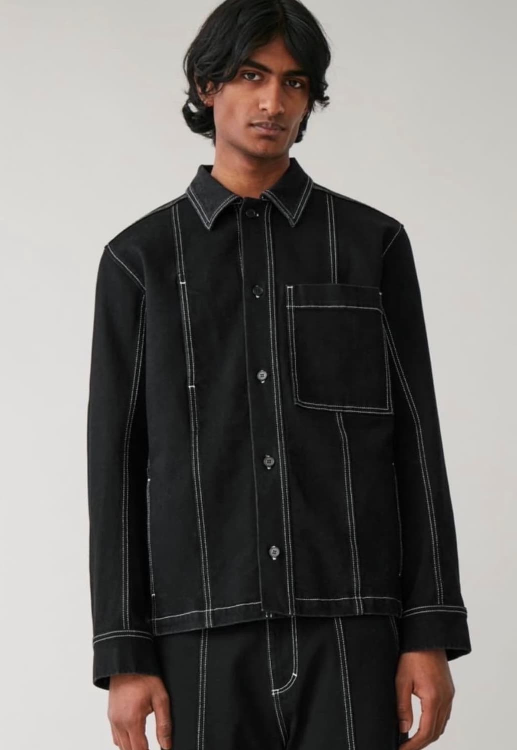 코스 탑스티칭 데님 셋업 (상의L,하의52) 상품이미지8