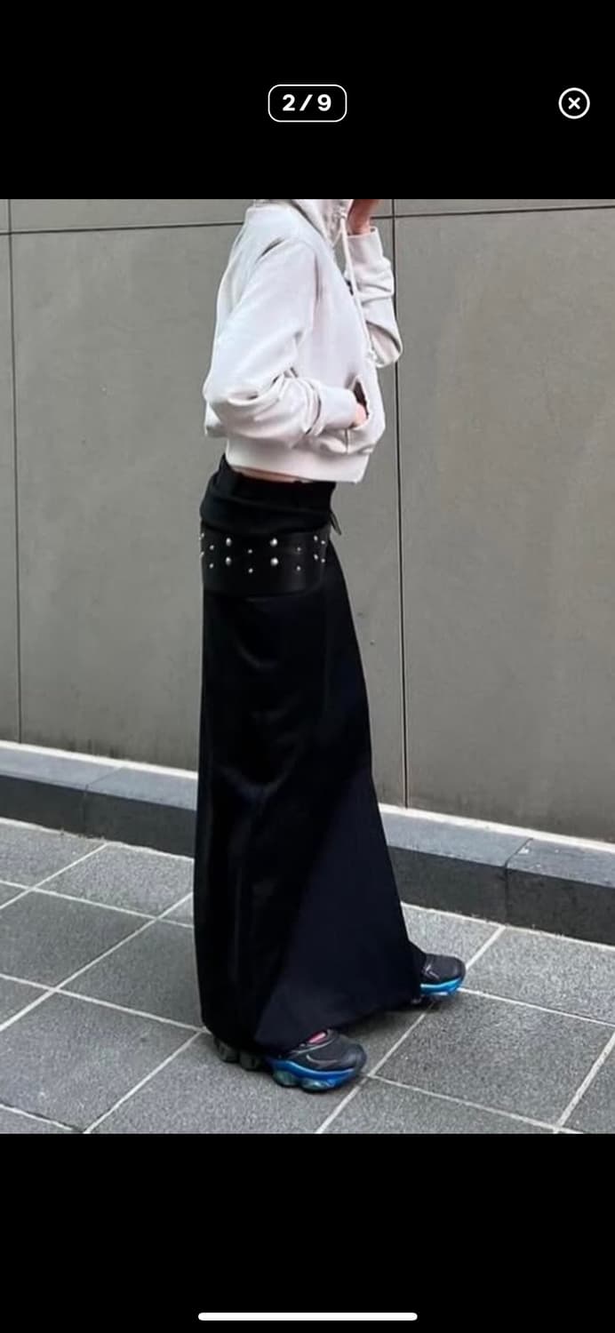 LCDC PINSTRIPED LAYERED WAIST LONG SKIRT 상품이미지3